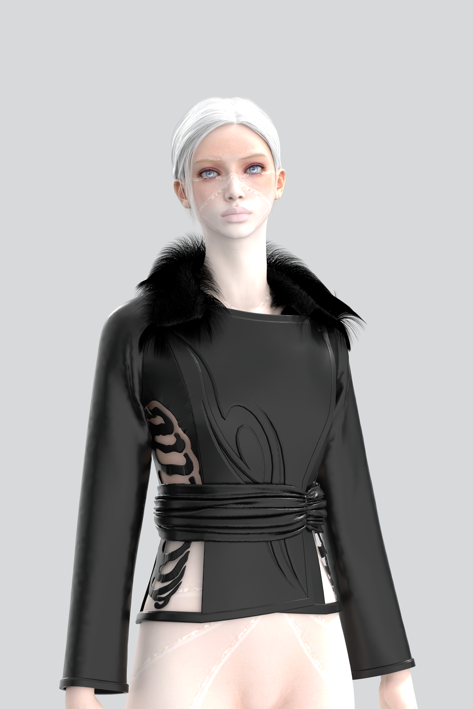 Sculpted Leather Jacket — Wrapped Waist