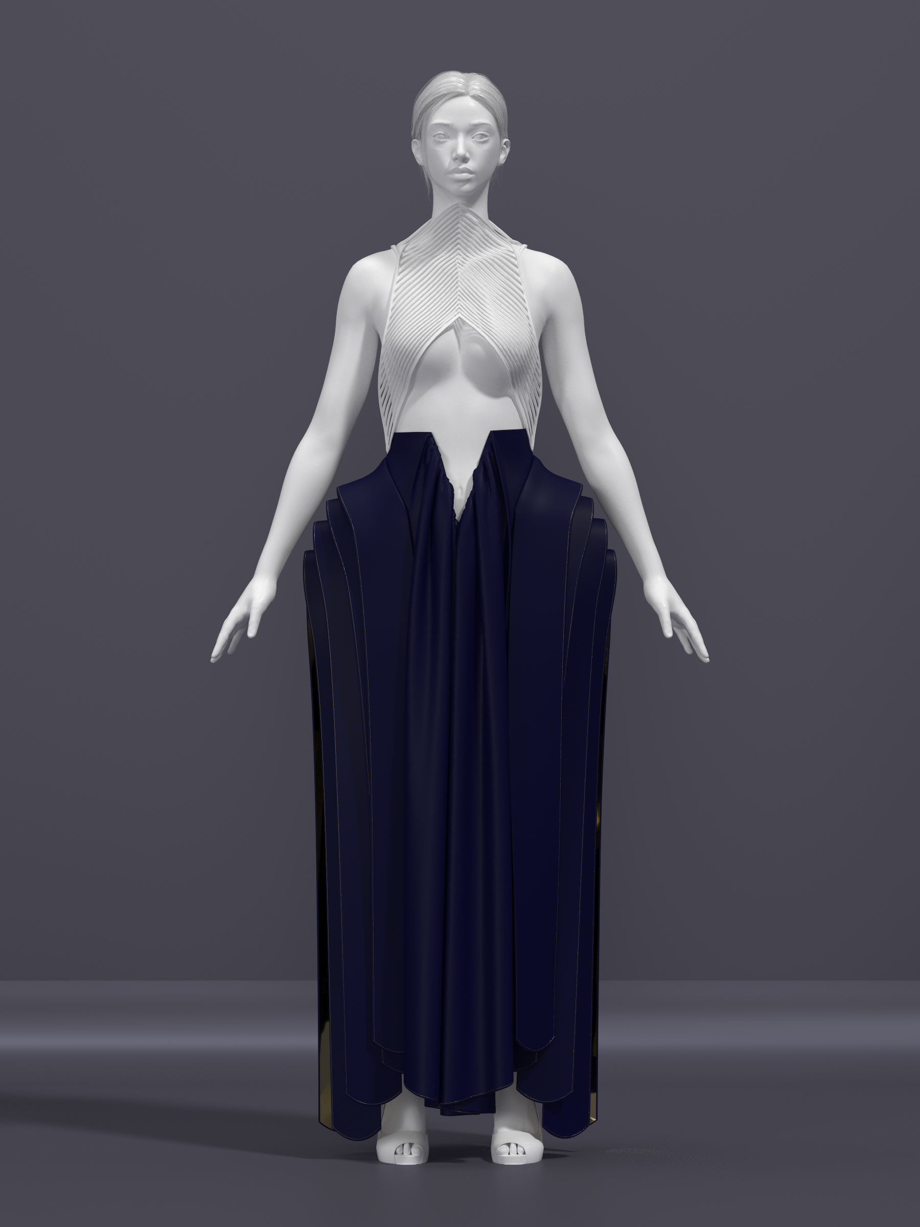 Nocturne Pleated Column Skirt