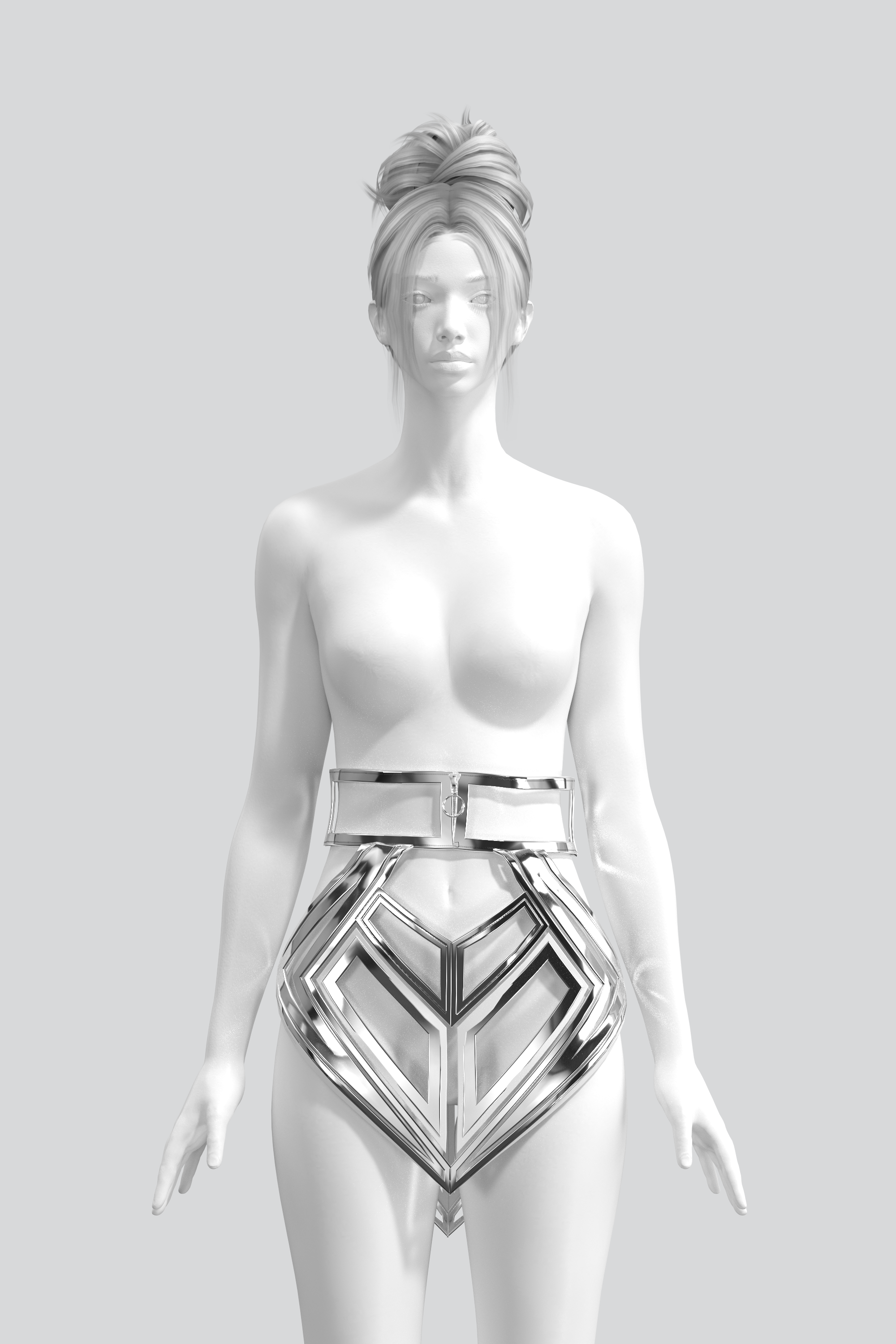 Silver Geometric Hip Piece