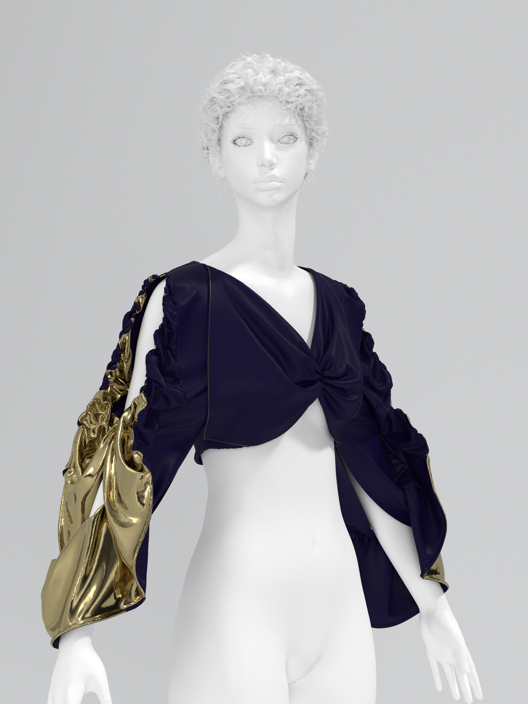 Midnight Draped Knot Top