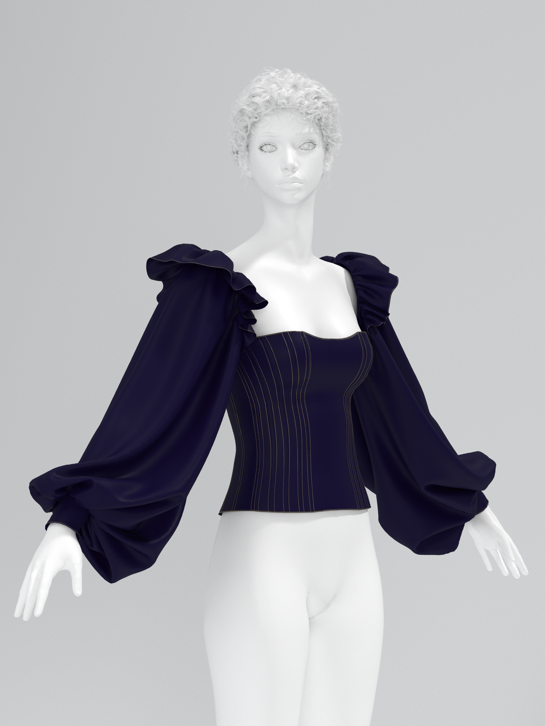 Midnight Sculpted Sleeve Top